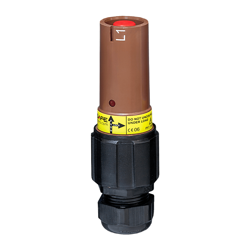 L1-source-line-connector-up-min Powerlock line/source female Schraubanschluß bis 150mm² Powersafe - L1 brown